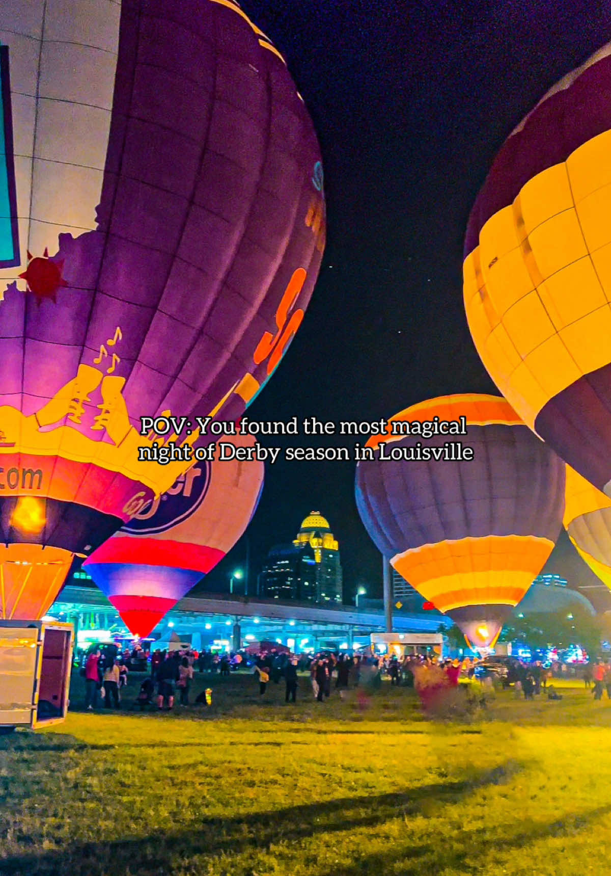 One of my favorite and possibly the most magical night of all the pre-derby festivities ☺️❤️🌆  The @kyderbyfetical Great Balloon Glow returns as part of Kroger’s Fest-a-Ville on the Waterfront TONIGHT Thursday April, 24 and Friday, April 25. Parade and staging begins 7-8pm and Glow begins at 9pm 💡  This is such a cute date night and is also very family friendly. It really is so beautiful! 🥹 ❗️Admission is free with your Pegasus Pin!