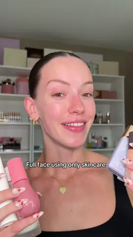 Full face using only skincare #skincaremakeup #nomakeupmakeup #naturalmakeup #makeupchallenge #skincare 