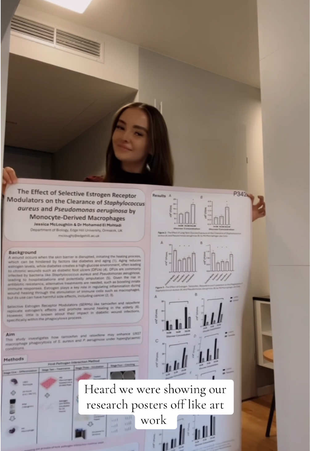 Heard we were showing off our research posters like art work, she’s pink 🩷👩🏽‍🔬#creatorsearchinsights #research #researchposter #researchpaper #presentation #conference #pink #phd #stem #womeninstem #studytok #fyp #phdlife #ellewoods 