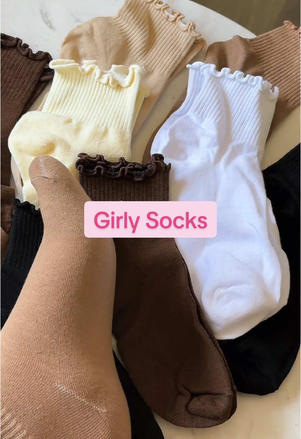 The only socks you NEED! So cute and girly with the frill trim. #girlysocks #socks #cutesocks #womenssocks #frilltrim 