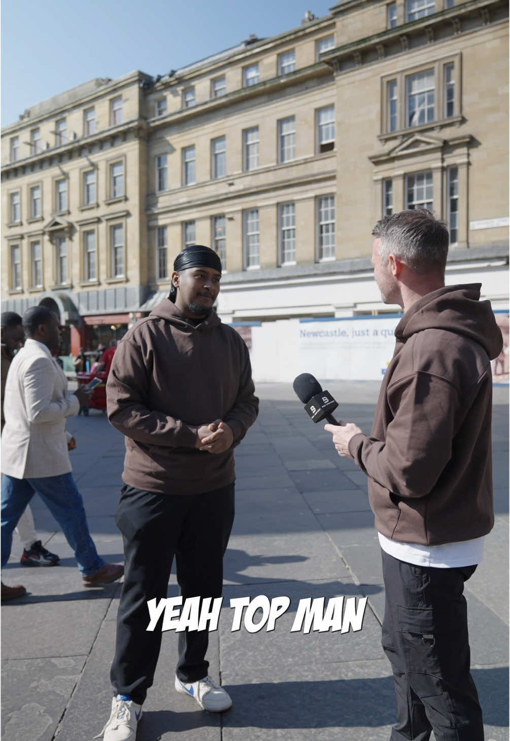 Back asking if you would swap what you’re wearing for our best selling icon hoodie 👏 #beeinspiredclothing #StreetStyle #streetinterview #newcastle #menswear #fyp 