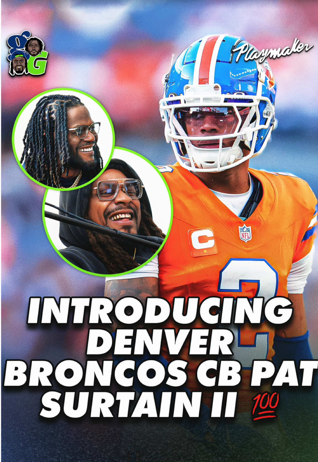 The BEST cornerback in the league joins da pod today 🔥  #patsurtainii #patsurtain #denverbroncos #cornerback #nfl #marshawnlynch #getgotpod 