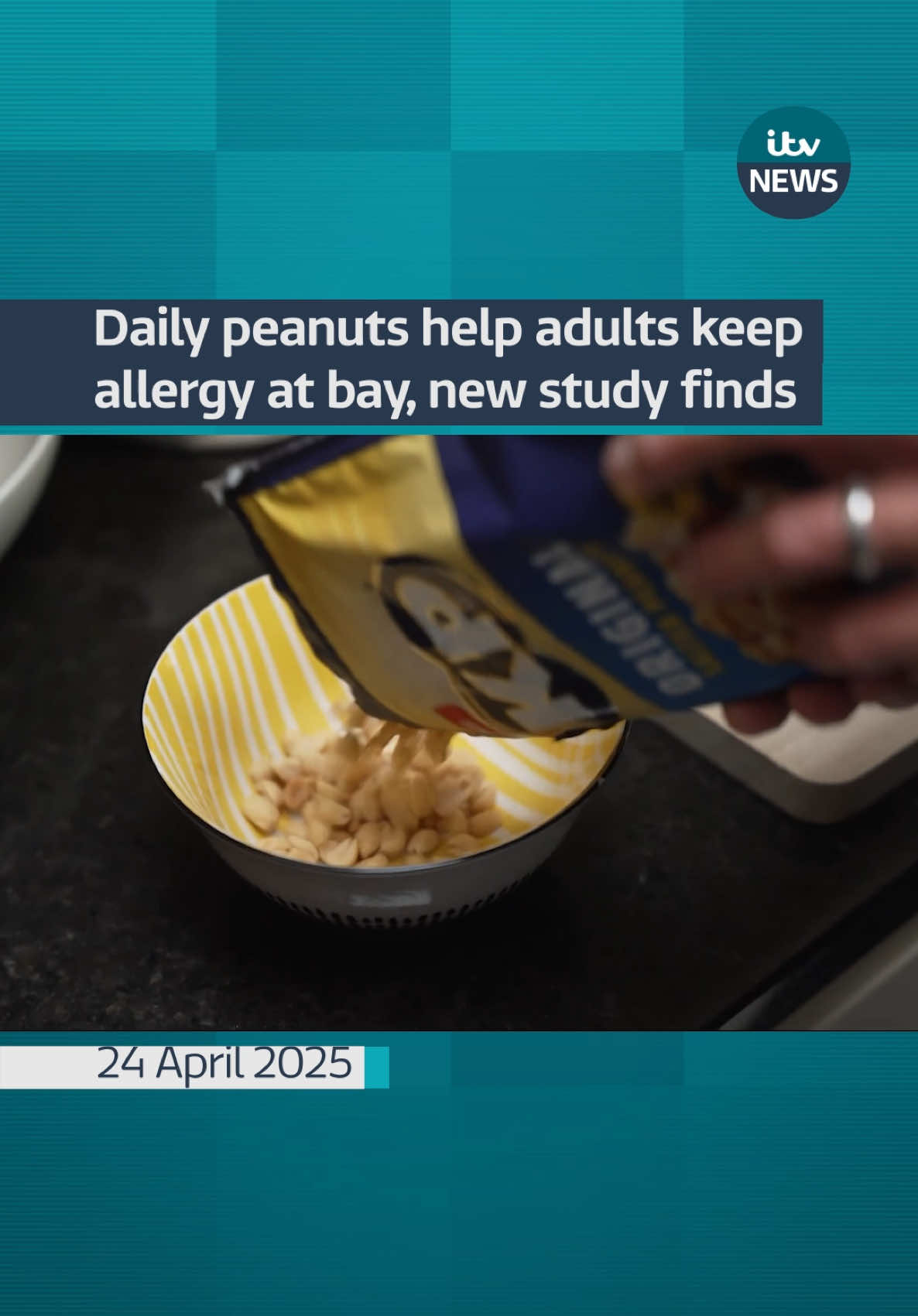 A man with a life-threatening peanut allergy is now living a near-normal life after taking part in a ‘life-changing’ study that involved him eating four nuts every morning #itvnews 