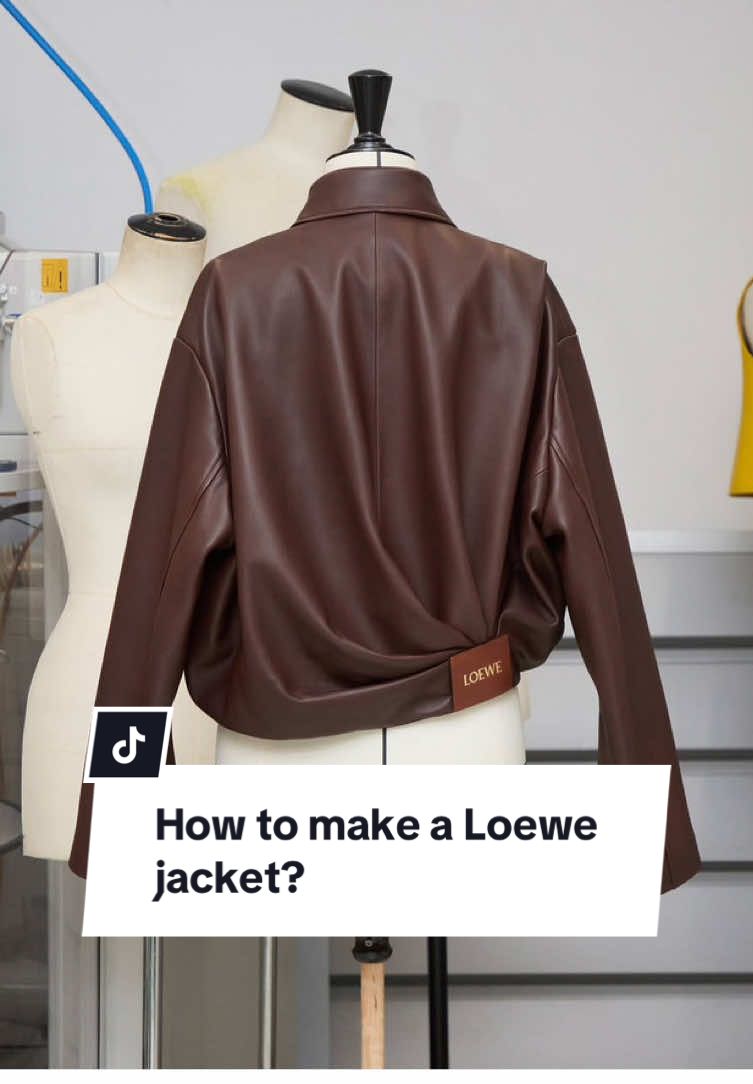How a Loewe jacket is made✨ #loewe #jacket #leatherjacket #pattern #sewing #highfashion #style #dubai 
