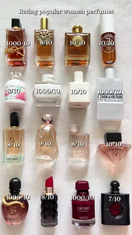 Reviewing some of the best women fragrances popular on perfumetiktok ❤️ II @YSL Beauty Libre intense & black opium @Dolce & Gabbana Devotion @Burberry Goddess & Her @Sol de Janeiro Cheirosa 71 @Cacharel Parfums anais anais & Yes I am @Montblanc Signature @ZARA Femme @Zadig&Voltaire This is her @Armani beauty Si @Kylie Cosmetics Cosmic 1.0 @pradabeauty Prada Paradoxe @rabanne Pure XS @Givenchy Beauty L’interdit rouge ultime  #perfume #parfum #parfums #fragrances #luxuryperfume #perfumetiktok #perfumetok #fragrancetiktok 