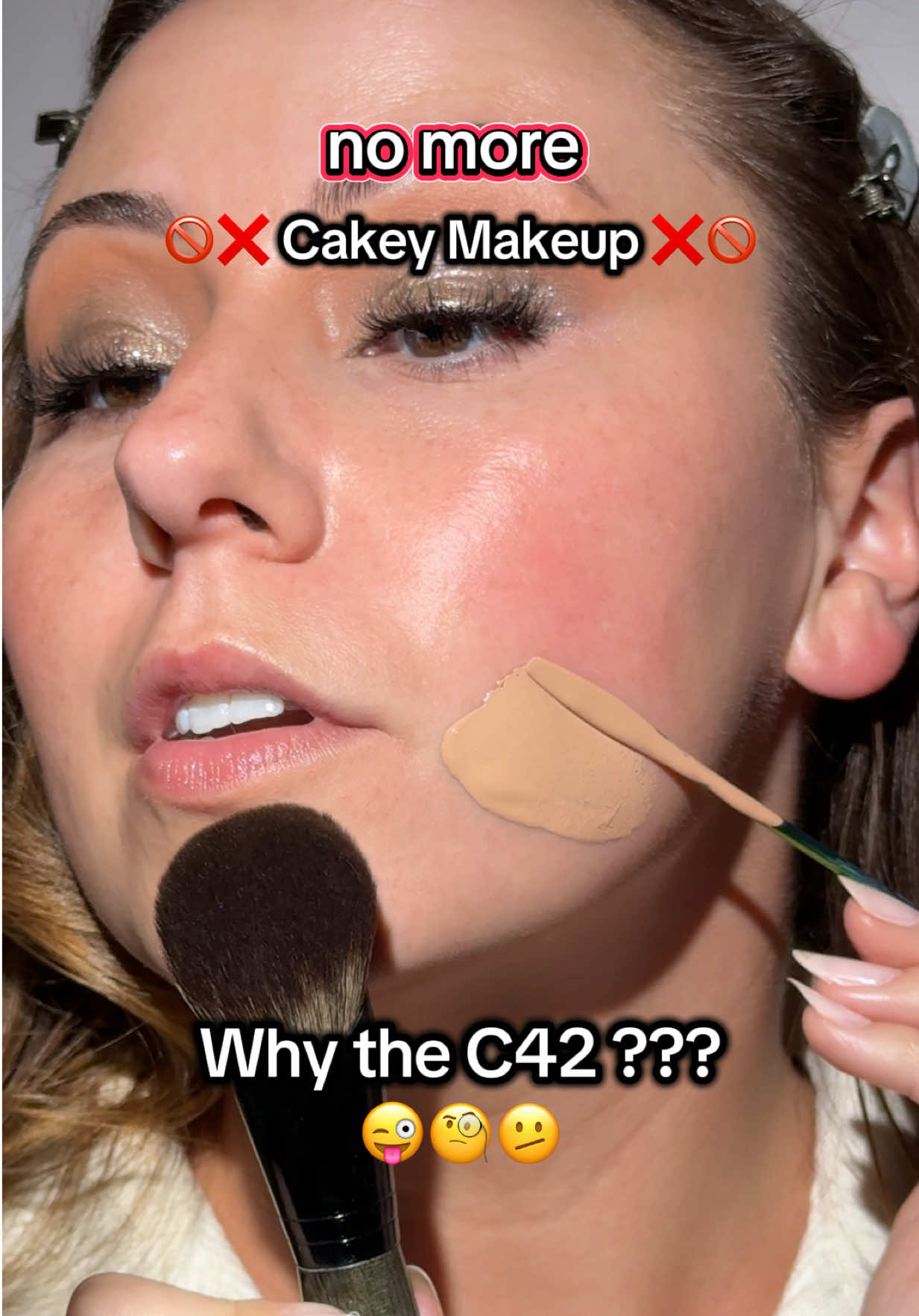 ✨AD ( our brand ) Use less foundation and get smoother coverage with the @roseandbenbeauty C42 ✅🥰 We’re on Amazon too! 👏🏻‼️ #viralmakeup #makeuphacks #makeuptips 
