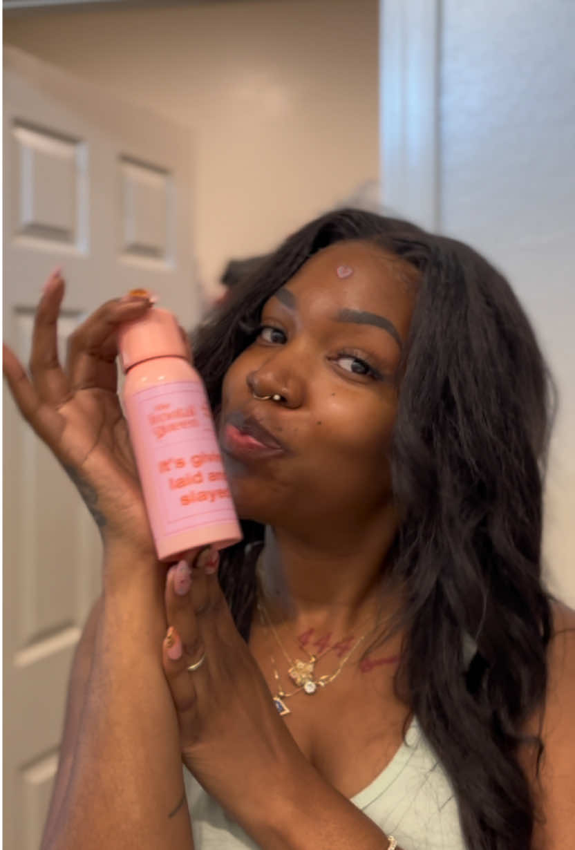 Installing one of my crusty lace wigs with this lace melting spray by @The Frontal Queen 💕✨ #thefrontalqueen #lacemelt #lacemeltingspray #laceadhesiveglue #lacefrontwig #wiginstall #laceglue 