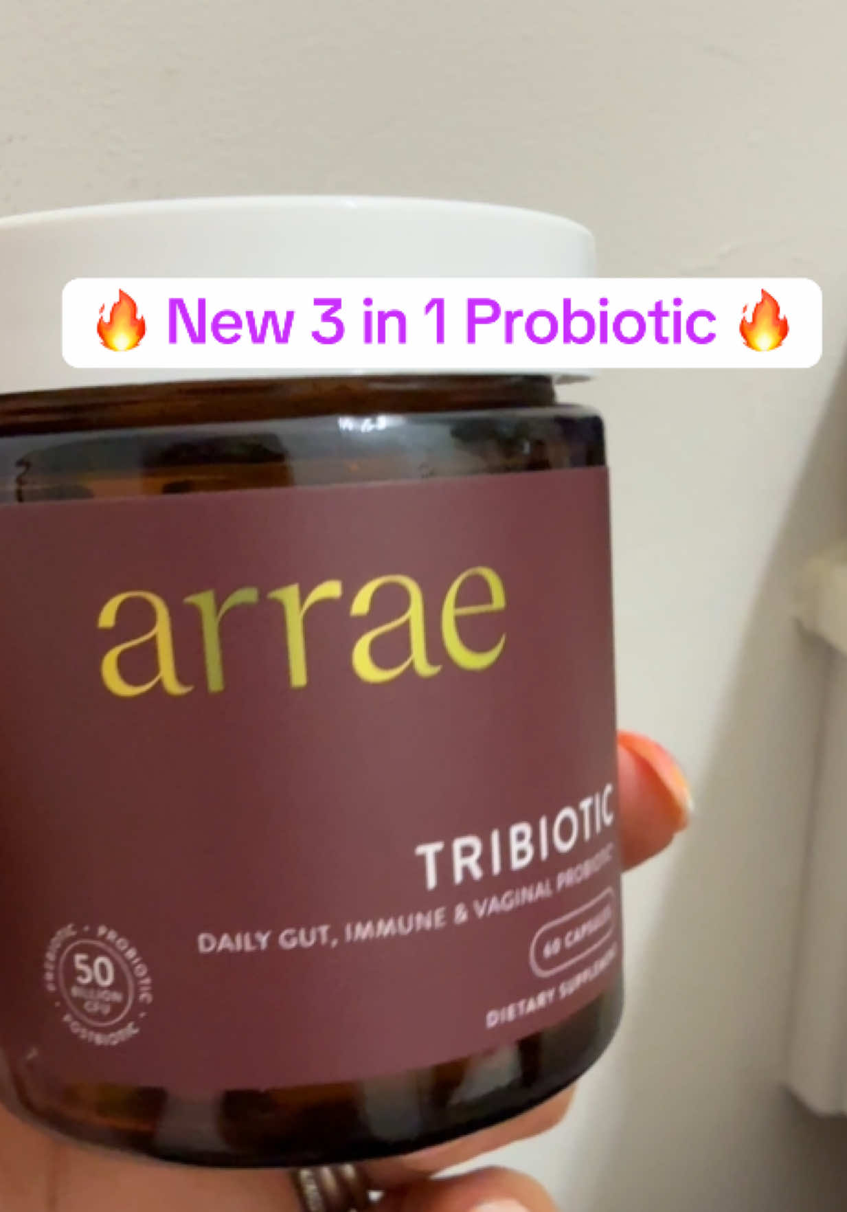 I didn’t know tribiotics were a thing until this 3 in 1 probiotic by arrae #arrae #arraemb1 #arraeprobiotic #probiotics 