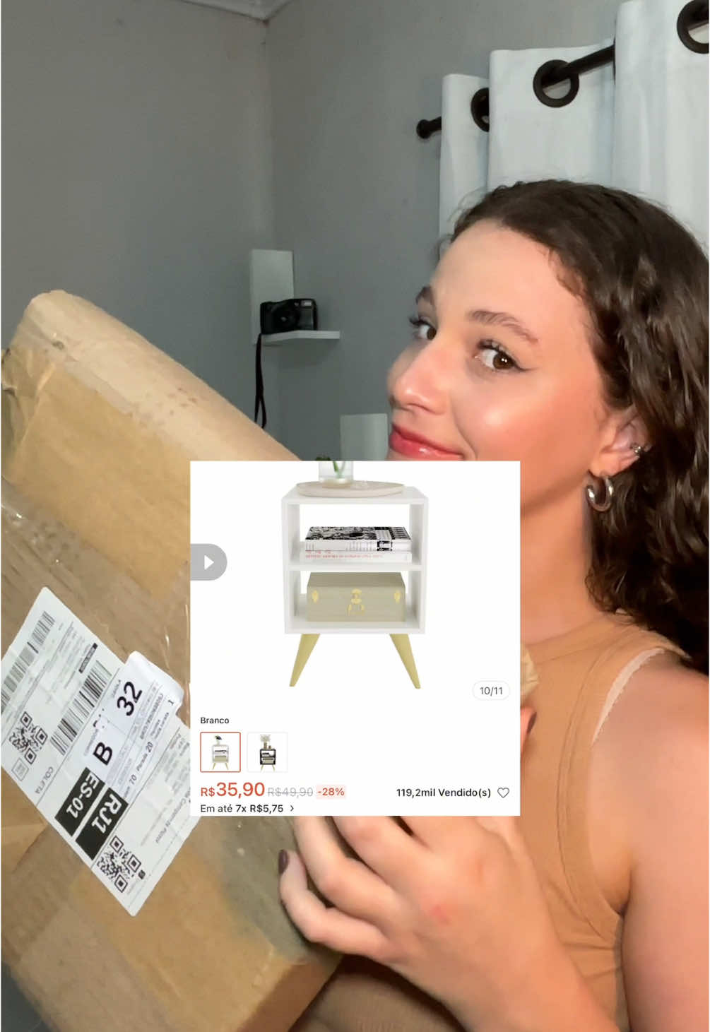 A mesinha de cabeceira mais barata que achei na Shopee, vale a a pena? 👀 #shopee #achadinhosdashopee 
