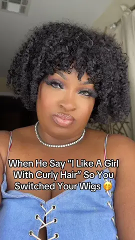 When he say “I like a girl with curly hair” No problem I have her in the back 💁🏾‍♀️ reaches for curly wig.  # curlyhair # fashiontutorials # hairgoals # fyp # trending