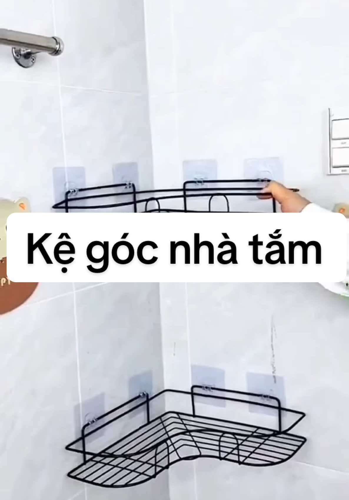 Kệ Góc Nhà Tắm Dán Tường, Kệ Tam Giác Nhà Bếp Dán Tường Siêu Dính Chịu Lực #kegocnhatam #kenhatamdantuong #kenhatamthongminh #flypシ #xh 