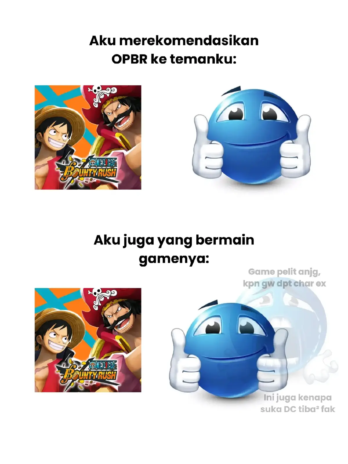Silahkan dipake buat jj, btw gw tambahin meme kemarin soalny yg DM gw kebanyakan kwoakao #opbr #onepiecebountyrush #opbrindonesia #opbrmeme #onepiece 