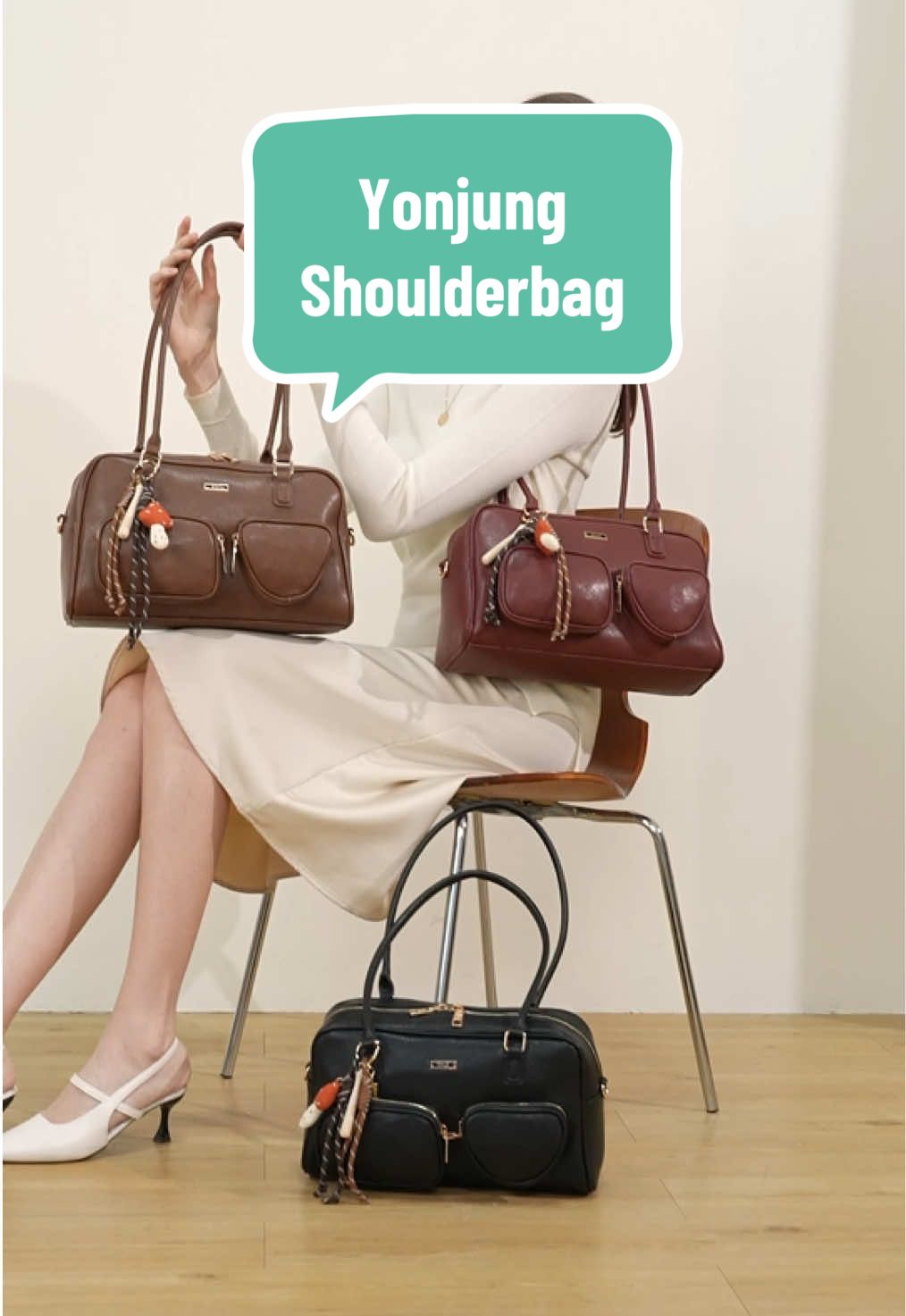 Our new Yonjung Shoulderbag fits beautifully into your spring look! #enjiid #banggapakeenji #aestheticwallet #aestheticbags #elegantbags #ootdfashion #outfitideas #OOTD #fyp 