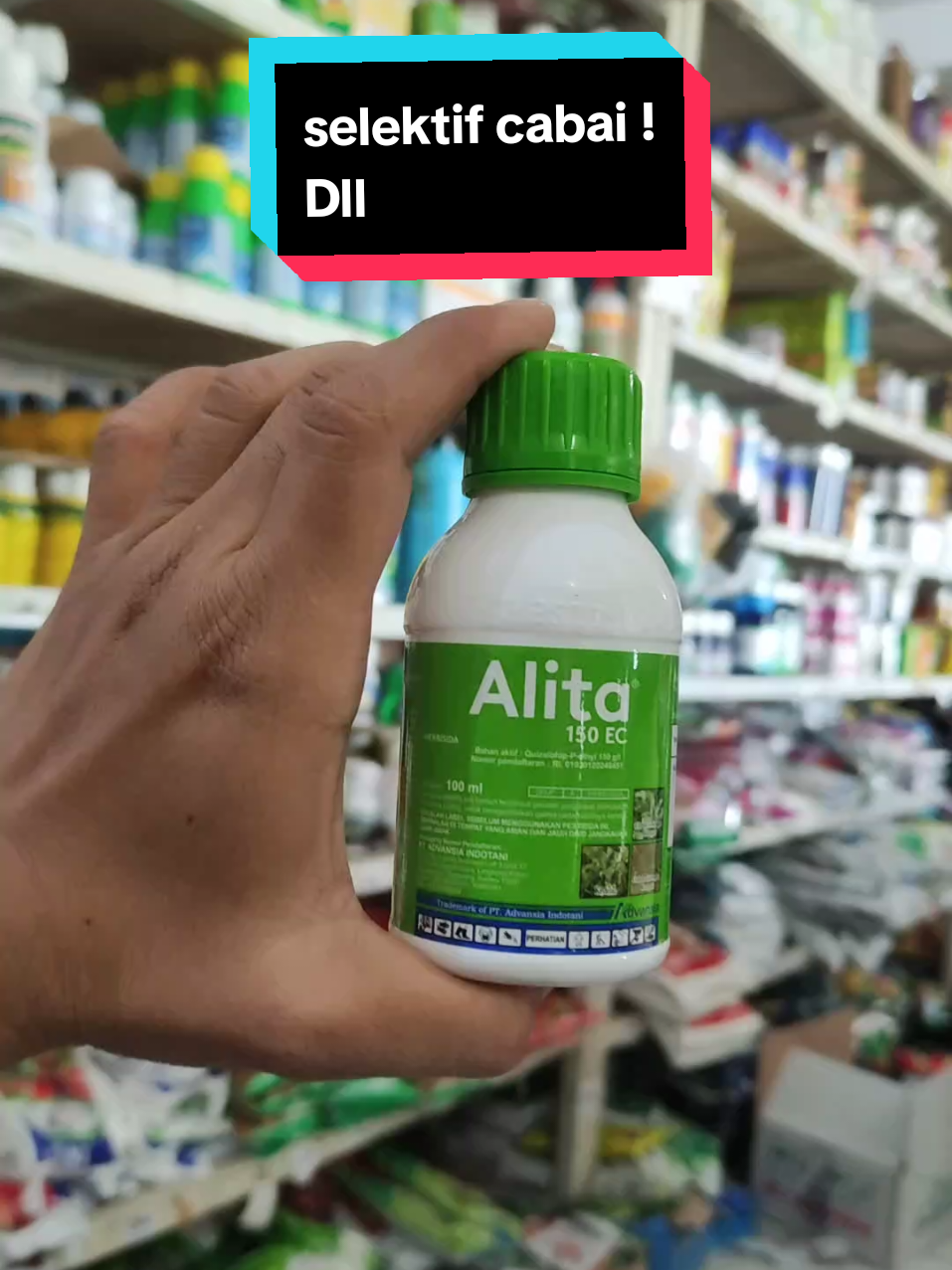 herbisida alita 100ml, herbisida selektif tanaman hortikultura, herbisida selektif cabai, kacang dan terong 