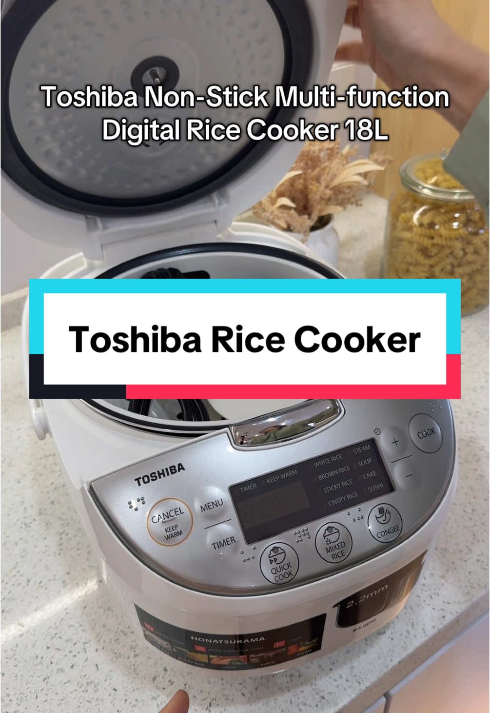 🔥Toshiba  1.8L Non-Stick Multi-function Digital Rice Cooker🔥 ✅Quick Cook, ✅ Soup, ✅Steam & ✅different rice types