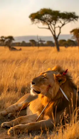 the king of the jungle was injured, brave cub called an old man for help. #lioncub #rescue #cub #oldman 