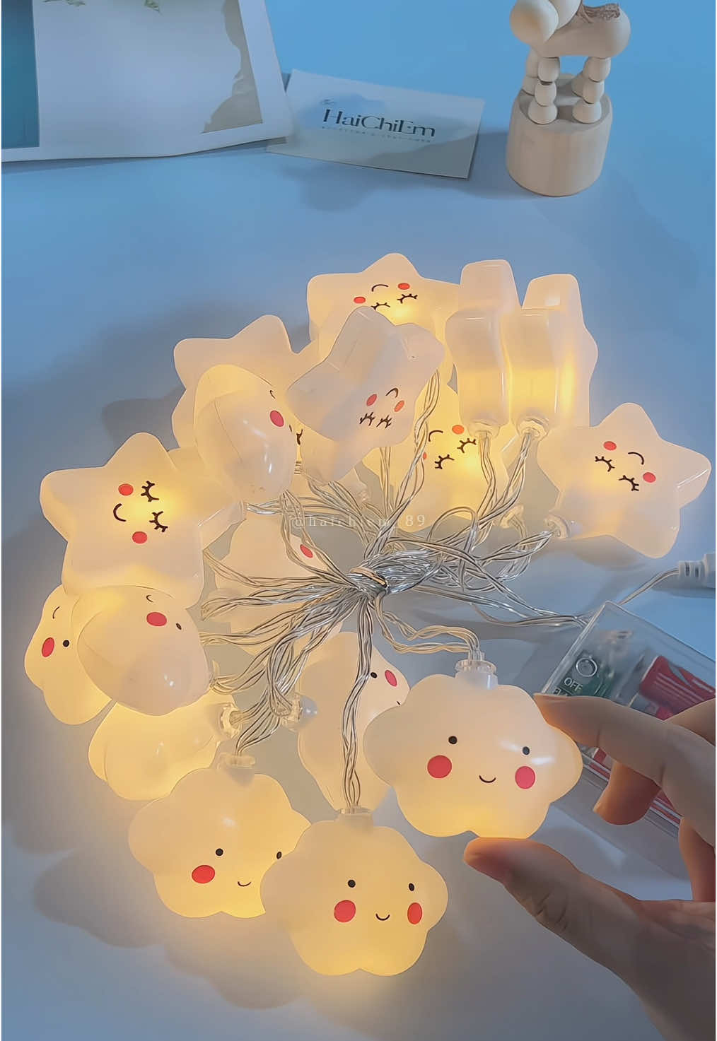Dây đèn decor phòng, không gian cho các bé 🌥️🌠 #decorphong #decorphongngu #phongchobe #haichiem #daydentrangtri #daydenled 