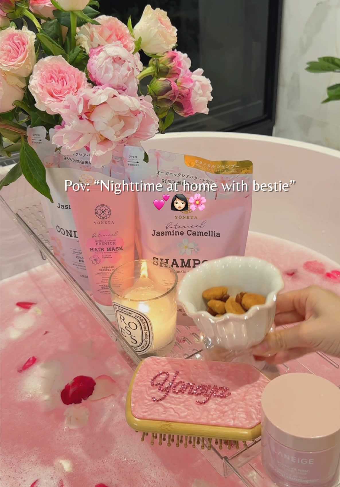 Night routine with your best friend @Yoneyagirl 🌸🎀💕#HairCareTips #hairtok #yoneyagirl #yoneya #haircareroutine #haircare #routine #hairwashday #haircareproducts #hairmask #CleanTok 