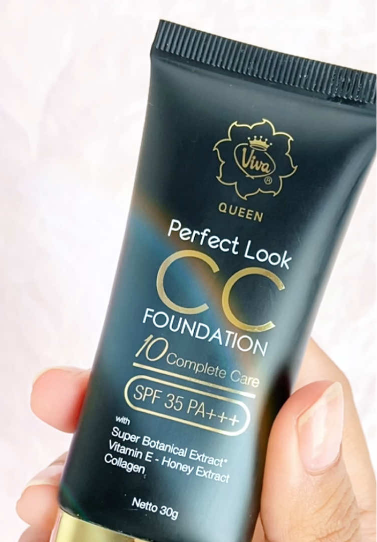 pakai sunscreen + foundation ga perlu ribet lagi 🤍 Perfect Look CC Foundation buat semuanya jadi praktis ✨ #ccfoundation #spf35 #foundation #pa+++ #makeup #vivacosmetics #fyp #viral #review 