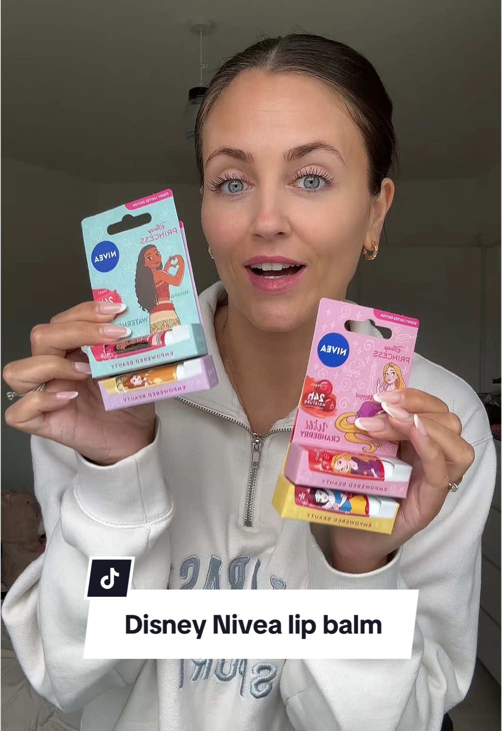 OMG these are so incredibly cute! Ava is going to love them! Linked them for you all 😘 🔗 #tiktokmademebuyit #lipbalm #nivea #makeup #disney #disneyprincess #fyp 