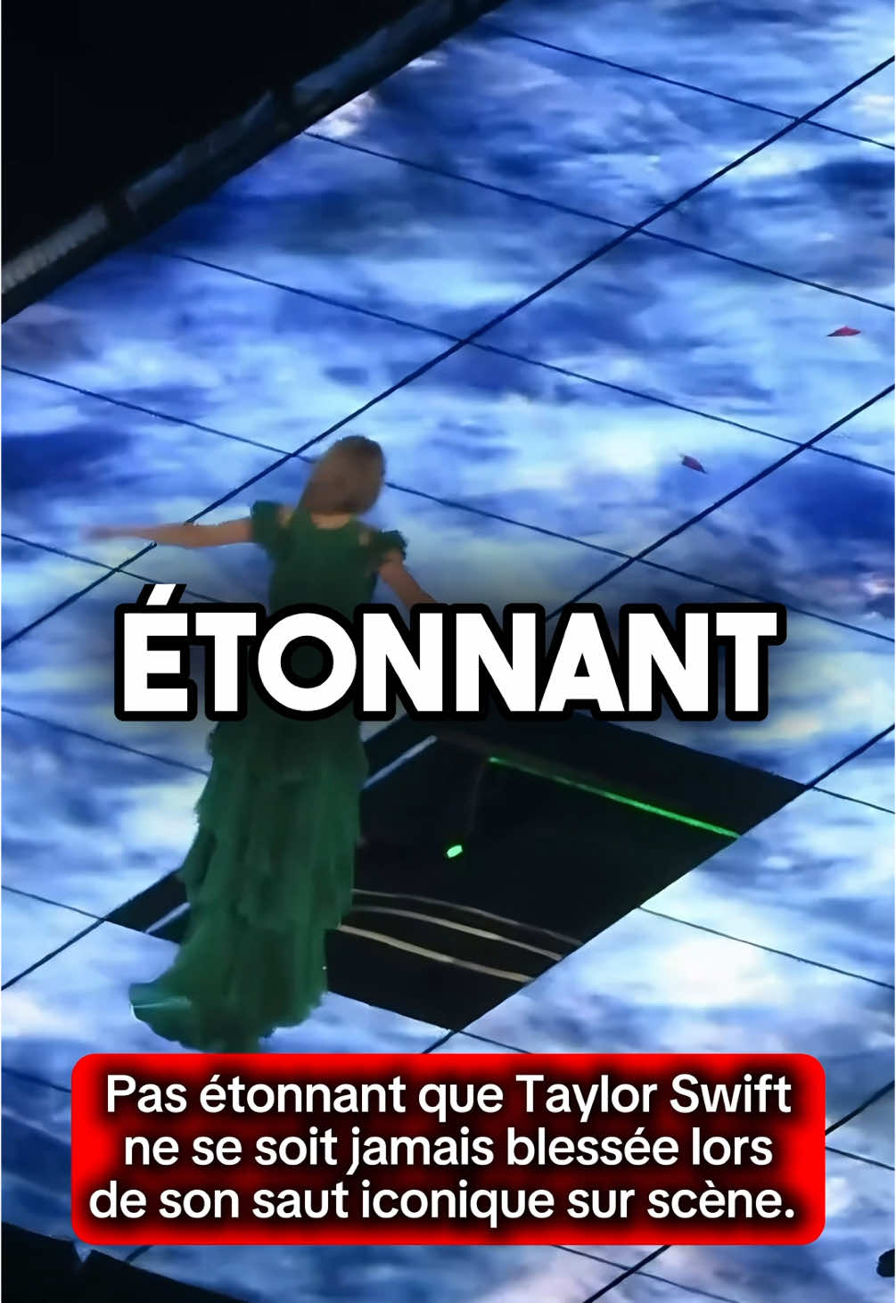 Pas étonnant que Taylor Swift ne se soit jamais blessée lors de son saut iconique sur scène. #france #france🇫🇷 #apprendresurtiktok 