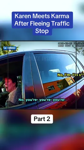Karen Meets Karma After Fleeing Traffic Stop Part 2 ##cops #copoftiktok #police 