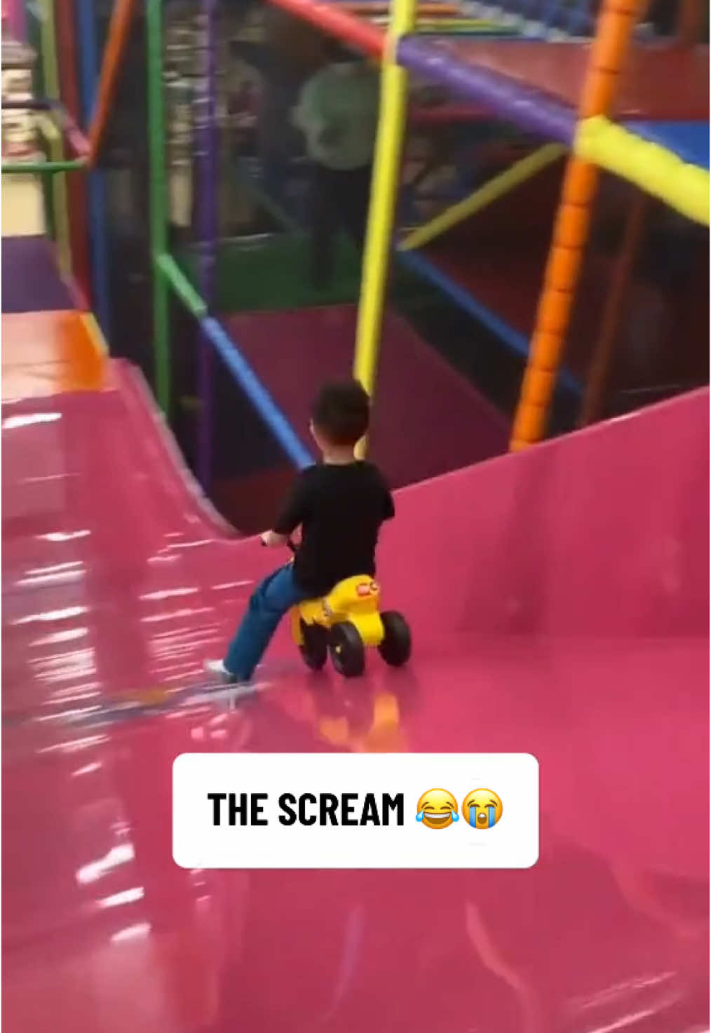 Went flying 💀 (tay_cheetah/IG) #kidsoftiktok #bike #bikes #slide 