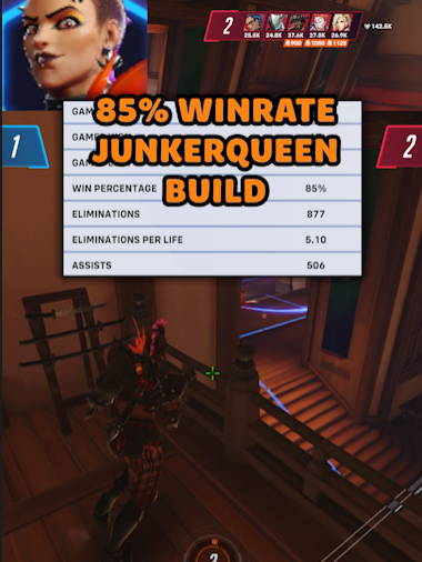 I call it the Angry Lady build because she yells a lot | #overwatch #overwatch2 #junkerqueen #overwatchstadium #stadiumbuilds #gaming #GamingTips #buildguide