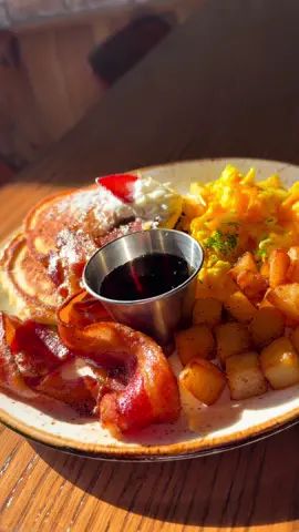 Nothing hits like a classic! Our All American Breakfast brings that home-cooked feel — eggs your way, fluffy pancakes, crispy breakfast potatoes, and your choice of bacon or sausage. Pull up and get a taste of tradition, made with love at our your favorite Chicago brunch spot. #ChaletChi #AllAmericanBreakfast #BlackOwnedChicago #BrunchVibes #ComfortFoodDoneRight