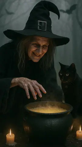 As the witch stirred her bubbling cauldron, her black cat watched, tail twitching in the smoky candlelight. A distant bat screeched overhead. With a sly grin, the witch whispered an ancient word, and the fog around them began to shimmer, alive with secrets waiting to be unleashed. #FoggyPumpkinPatch #HallowEveHaunts #WickedWanderings #CreepyCauldron #MistyGraveyard #MacabreMasquerade #SpiritsAwaken #TricksAndHexes