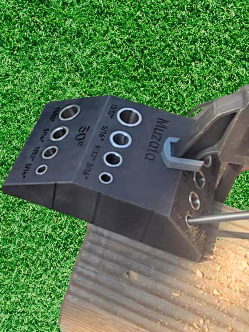 How To Drill Angled Holes In Wood with Angle Drill Guide. If you enjoy do-it-yourself projects or woodworking, having the right hand tools makes all the difference, especially when it comes to drilling angled holes in wood. Whether you're learning how to drill a 45 degree angle or need to drill an angle into wood, a portable drill guide can help ensure accuracy. These drill guides are perfect for those tricky spots where a cordless drill alone might not cut it. Using a drill block makes it easier to drill angled holes consistently, whether you're aiming for a right angle or experimenting with more complex angles like a 30 or 45. Mastering how to use an angle drill guide not only improves your drilling precision but also takes your DIY skills to the next level. #drilling #handtools #tiktokshop #ad