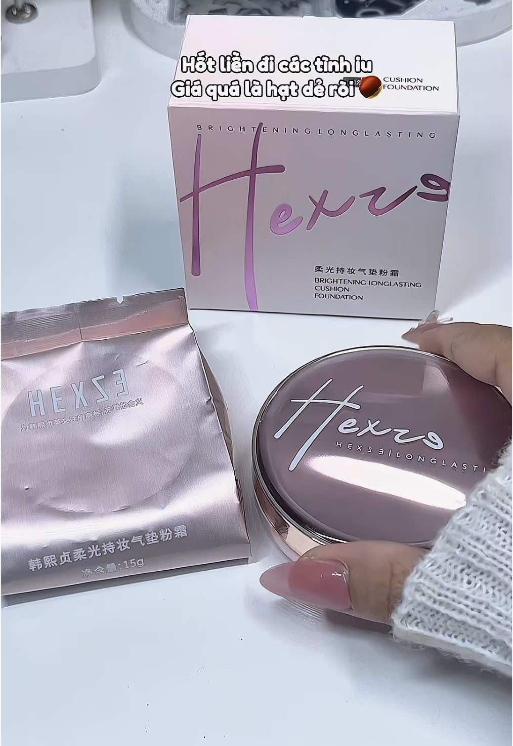 Cushion Hexze✨💗#cushion #hexze #cushionhexze #hexzecushion #foudation #kemnen #makeup #trangdiem #umboxing #xuhuong #xh #viral #fyp @TikTok 