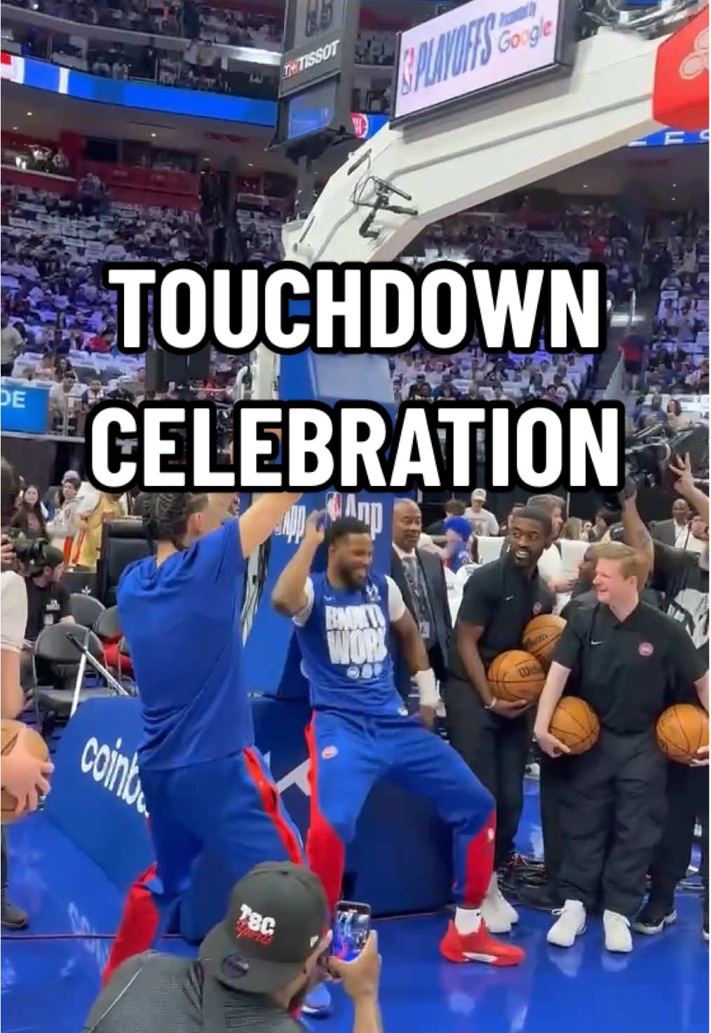 Had to hit the touchdown celebration dance @NBA #detroitpistons #NBA #basketball #football 