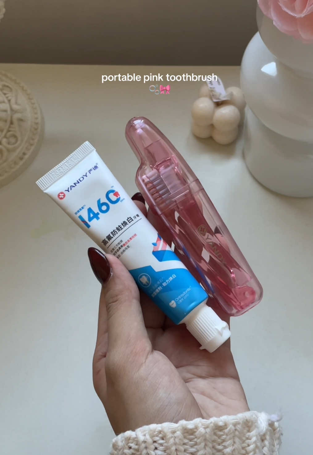 my travel kit’s cutest addition 🎀✈️ #toothbrushset #toothbrush #toothpaste #yandyorthodontic #foldabletoothbrush #traveltoothbrush #foldingtoothbrush #travelneeds #spacesaver #trending #viral #fyp  #creatorsearchinsights 