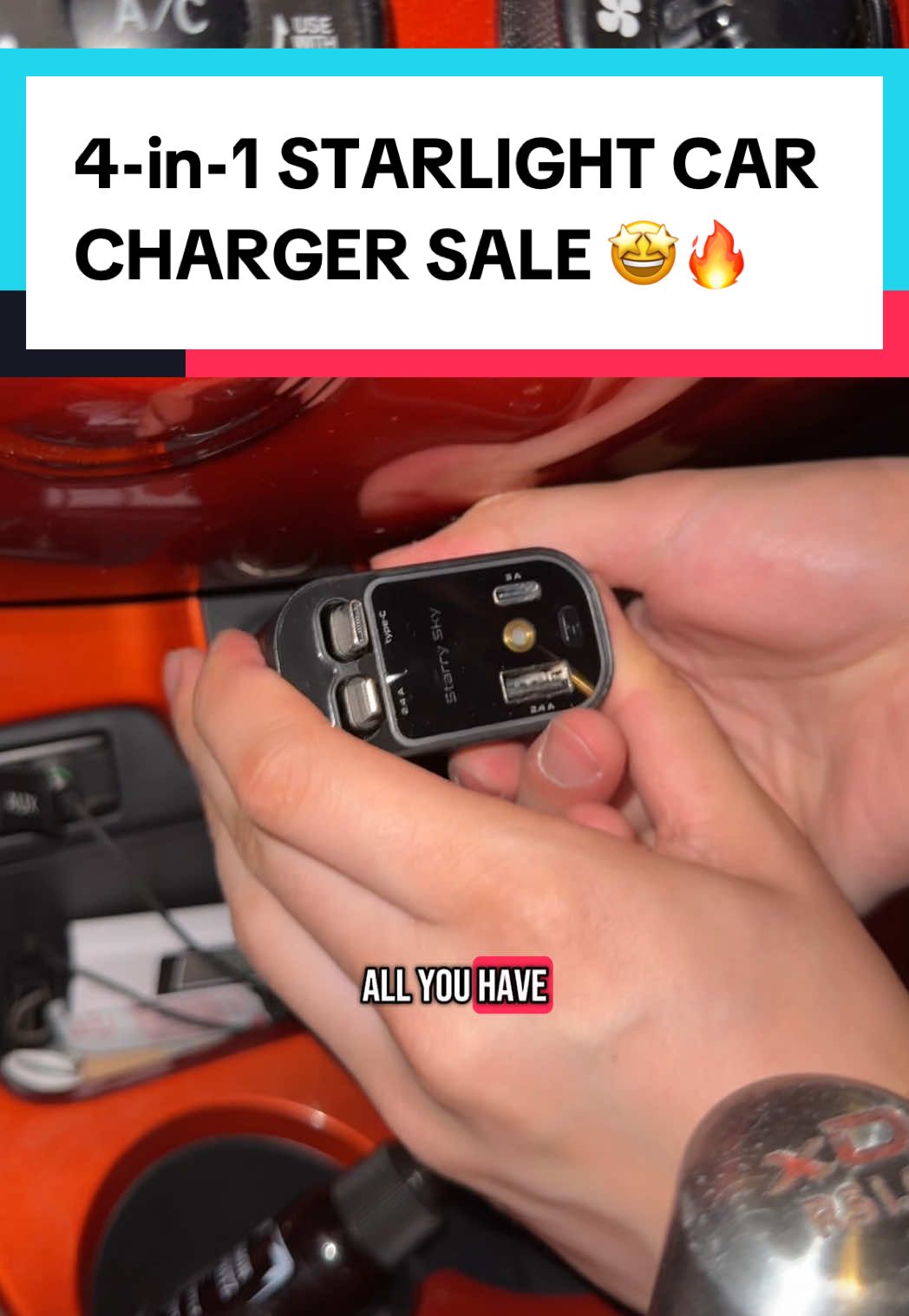 This is the best way to upgrade your car #4in1charger #phonecharger #usbcharger #caraccessories #aprilrestock 