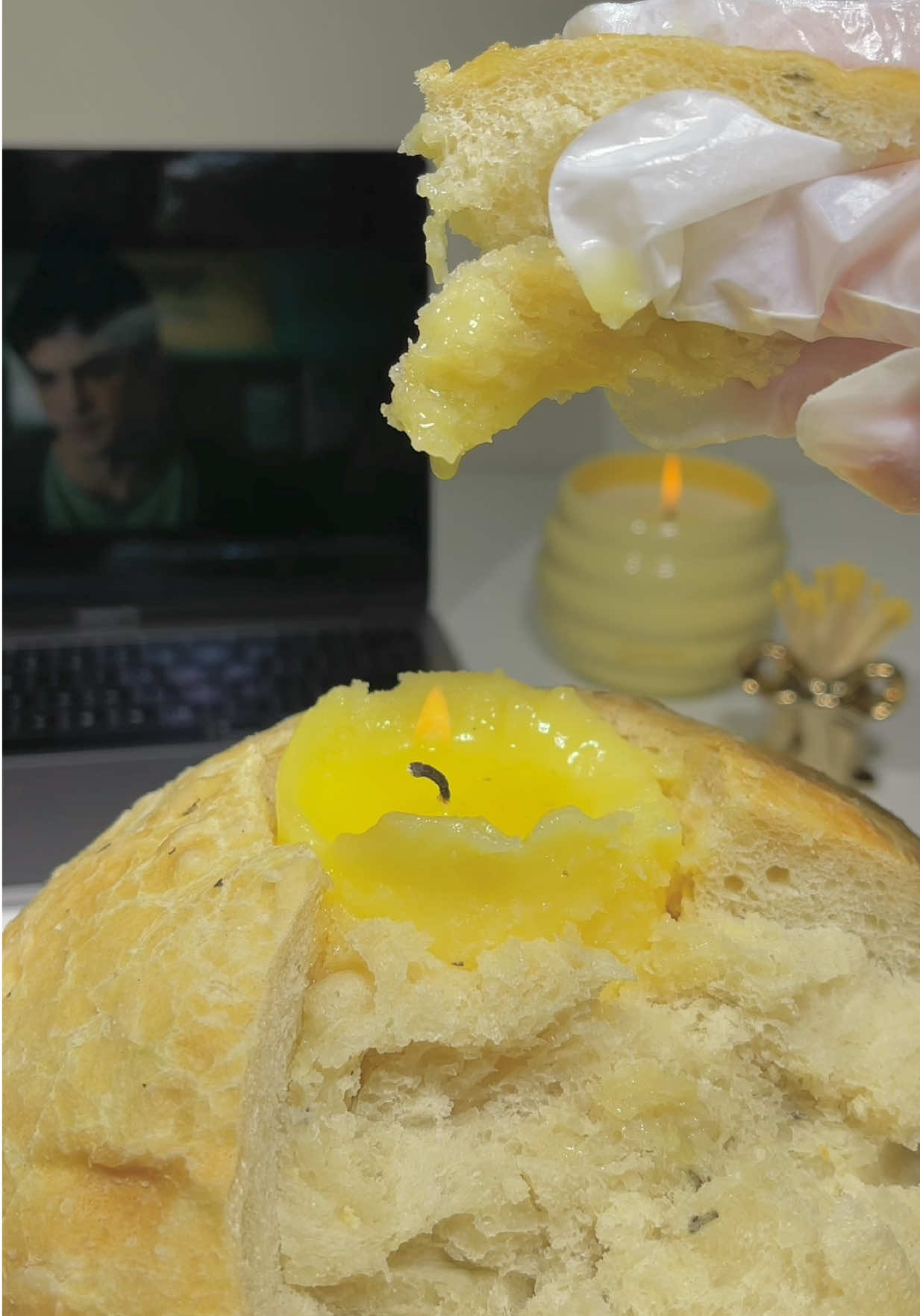 it’s the butter candle for me.. 🧈💛 As always the links are all in my amazon store front. 🌙 #asmr #nailtutorial #peely #SelfCare #handmask #yellow #butter
