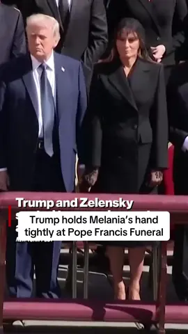 Trump holds Melania’s hand  tightly at Pope Francis Funeral #melania #melaniatrump #italy #rome #vatican #pope #popefrancis #trump #trumpsupporters #donaldtrump #fyp #foryou #foryoupage #foryourpage #fypシ #maga #trending #viral #omg #wow #facts #news #breakingnews #breaking #liberal #democrat #conservative #republican Donald Trump MAGA