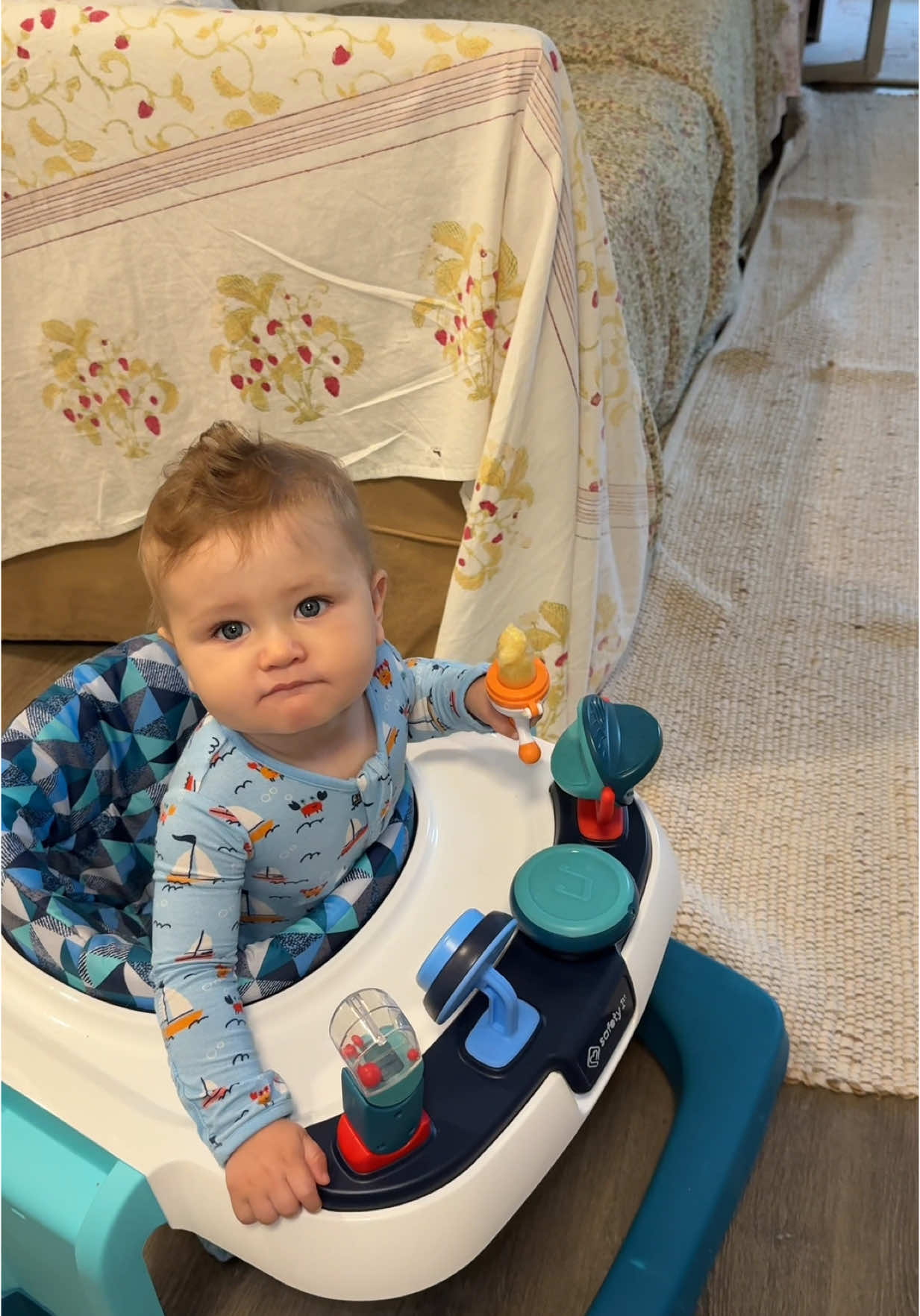 Little banana on the go Keeps him entertained for about 30 minutes lol #momlife #boymom #sahm #fyp #foryoupage 