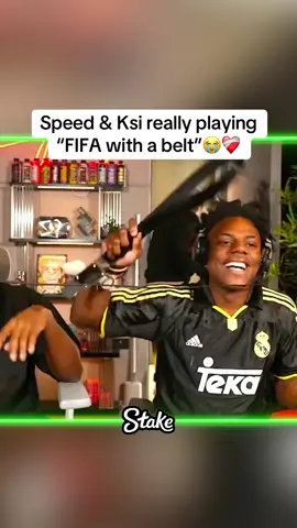 Speed & Ksi really playing “FIFA with a belt”😭❤️‍🩹 #Ishowspeed #speed #fyp #foryou #foryoupage #viral #ishowspeedclips ishowspeed speed ksi #ksi #jj #sidemen #uk 