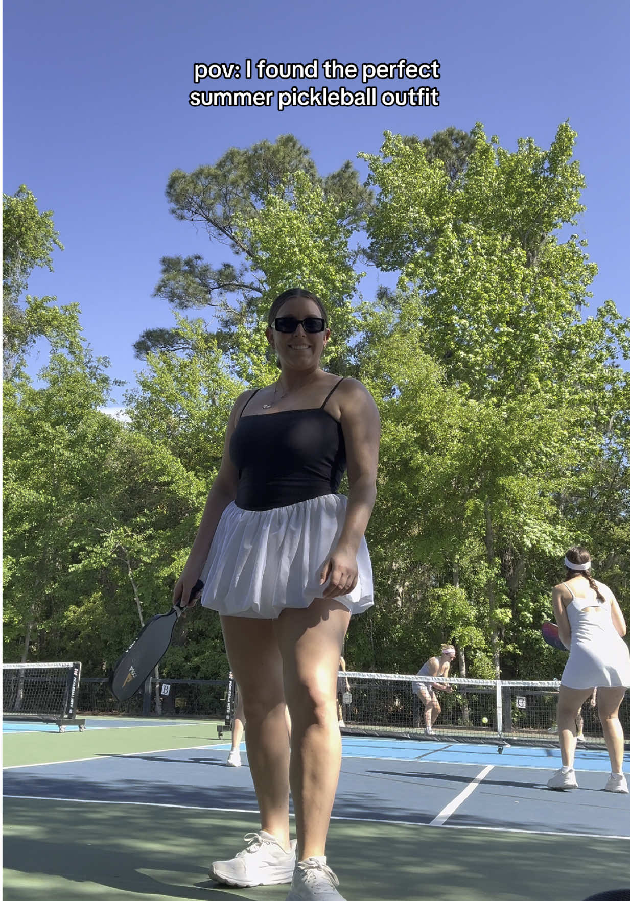 the “YPB sculptLUX bubble hem mini dress” from @abercrombie 🤍🏓#AbercrombiePartner #YPB 