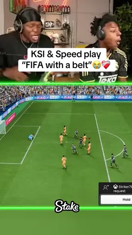 KSI & Speed play  “FIFA with a belt”😭❤️‍🩹 #Ishowspeed #speed #fyp #foryou #foryoupage #viral #ishowspeedclips ishowspeed speed ksi #ksi #jj #sidemen #uk 