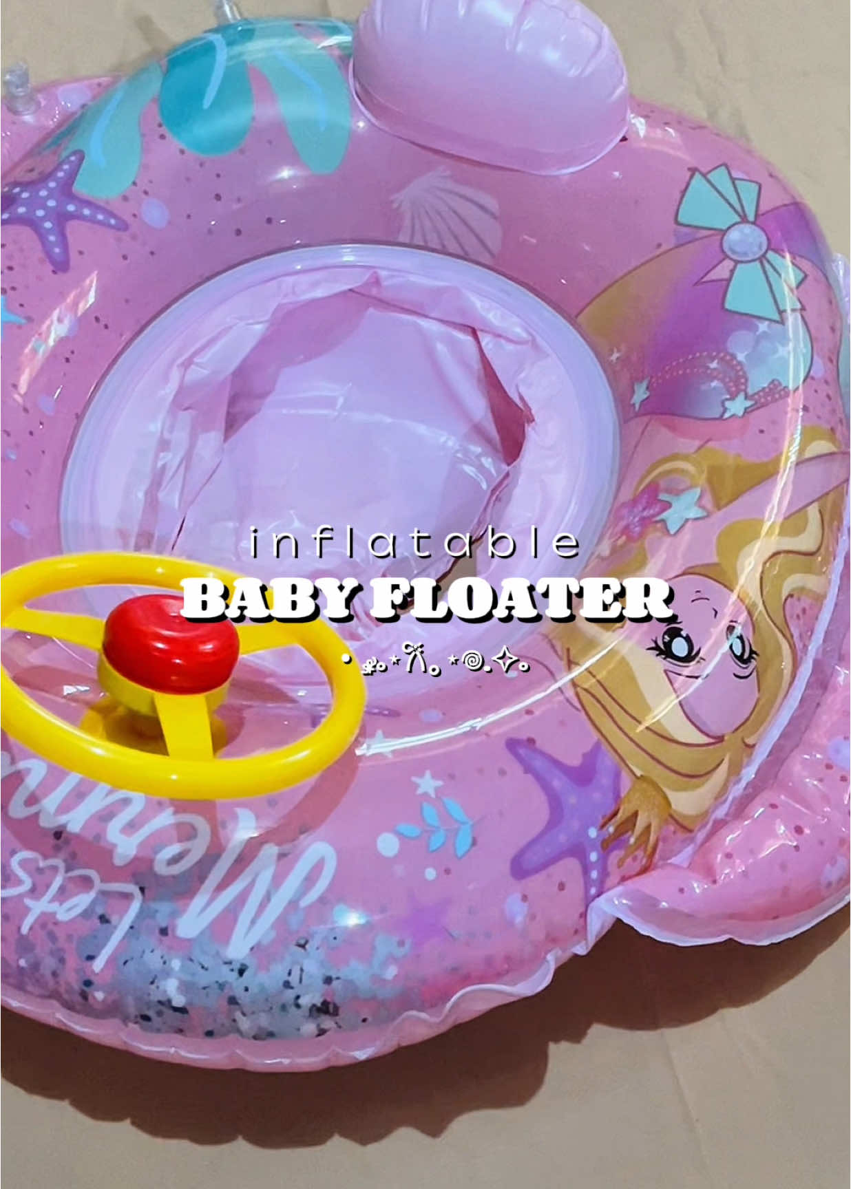 inflatable baby floater with steering wheel | #rannbm_ #baby #Summer #summervibes #kids #floater #swimming #salbabida #babygirl 