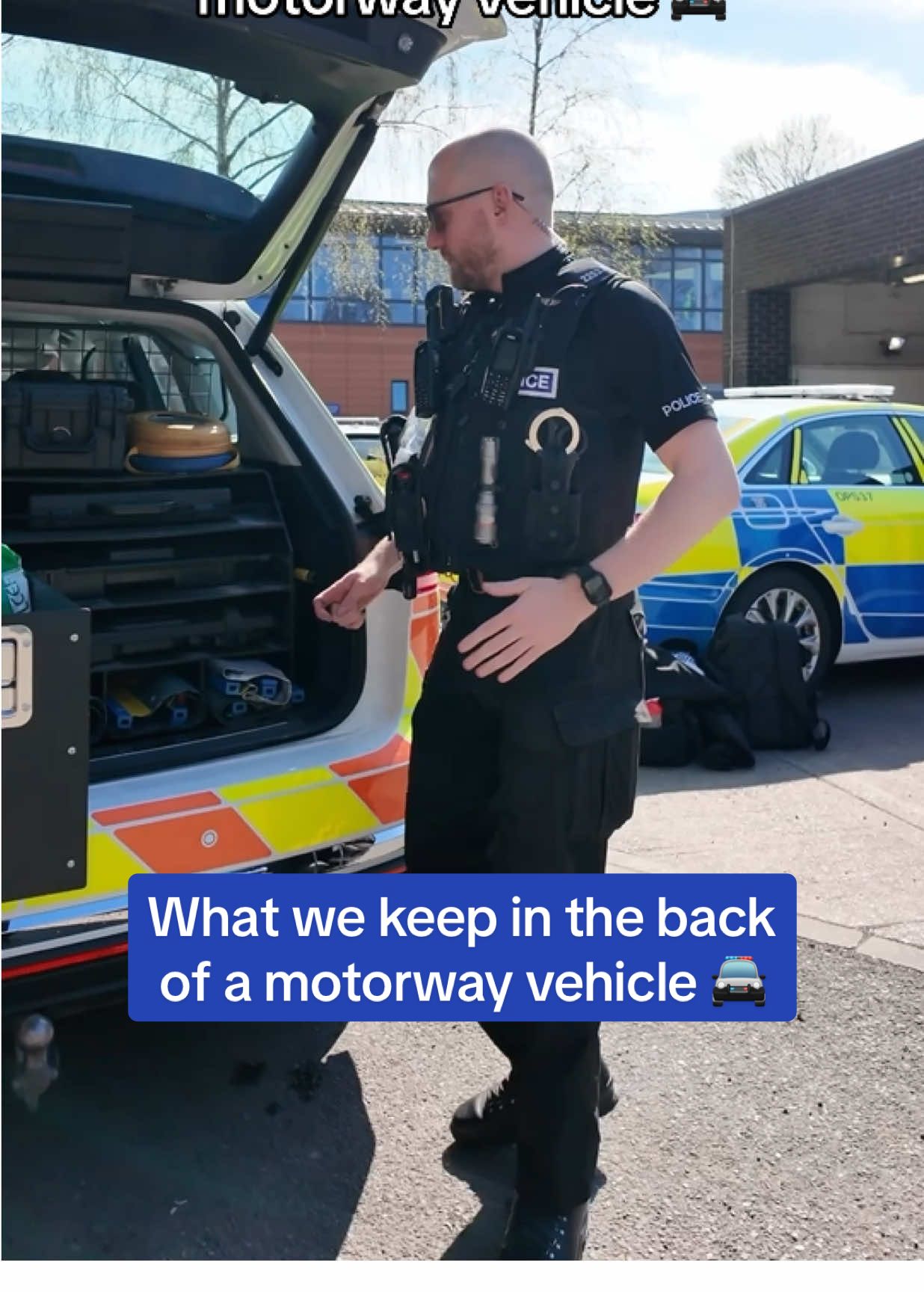 🤔 Curious about what’s inside our motorway Roads Policing Unit vehicle? 🚓 From stingers and cones to signs, towing eyes, and a first aid kit, we’ve got all the essentials to keep the roads and everyone on them safe! 🛣️  Interested in joining our team? Click the link in our bio to check out our vacancies 👮 #WestMidlandsPolice #PoliceUK #RoadsPolicingUnit #TrafficPolice 