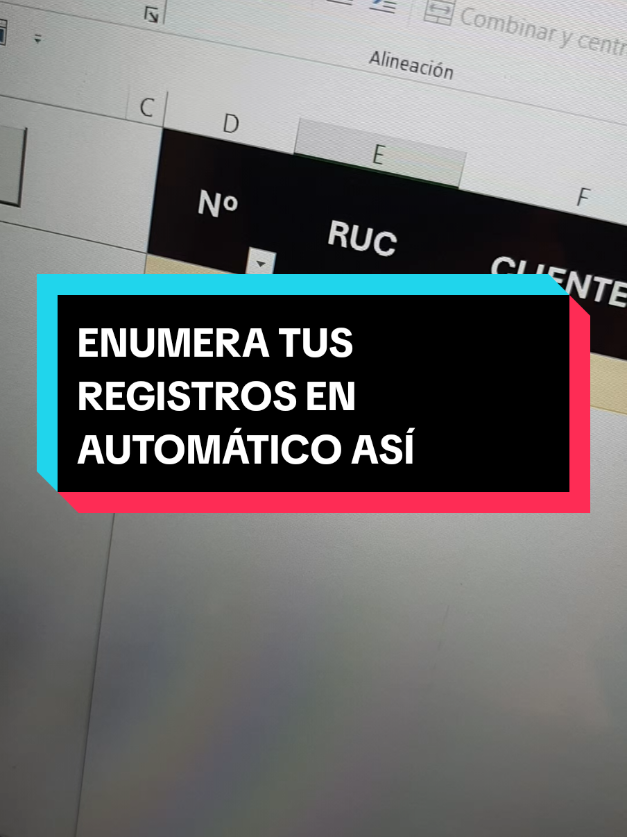 Nro de registro automático 🤓 ¿Ya viste nuestro enlace de perfil? #excel #exceltip #exceltricks #formulario #registro #hoja