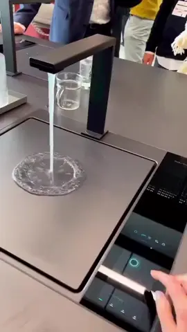 A plumber won't help, you need an IT guy The sink of the future that has touchscreen controls, has filters, and serves boiling and even sparkling water. #FutureSink #SmartHomeTech #HighTechLiving #TouchscreenSink #NextGenKitchen #InnovationAtHome #SmartSink #KitchenOfTheFuture #TechUpgrade #ModernLiving 