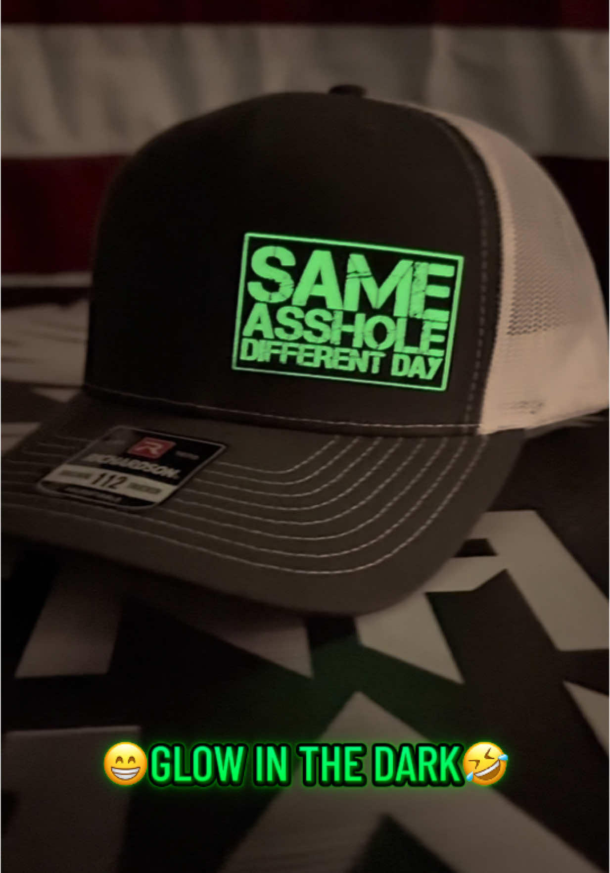 🔥NEW-GLOW IN THE DARK🔥 GET'EM BEFORE THEIR GONE #SmallBusiness #men #hats #glow #GlowUp #fyp #certified #ahole #gift #giftideas #giftsforhim #gifts #tiktokshoprestock #hat #funny #letsgo #awesome