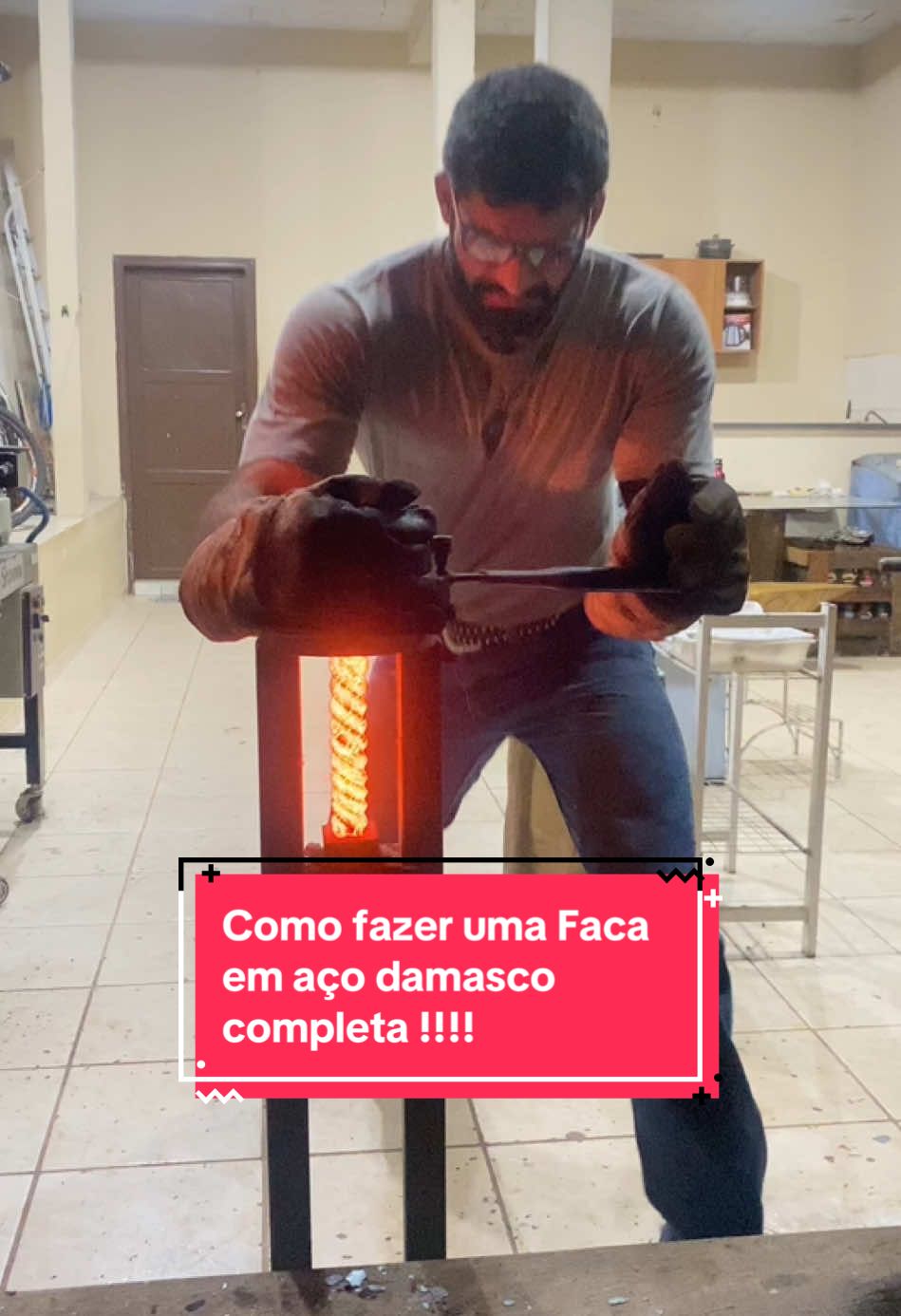 Como fazer uma peça do começo ao fim !!!!! Aço Damasco Twister #cutelaria #handmade #satisfying #bladesmith #damascussteel 