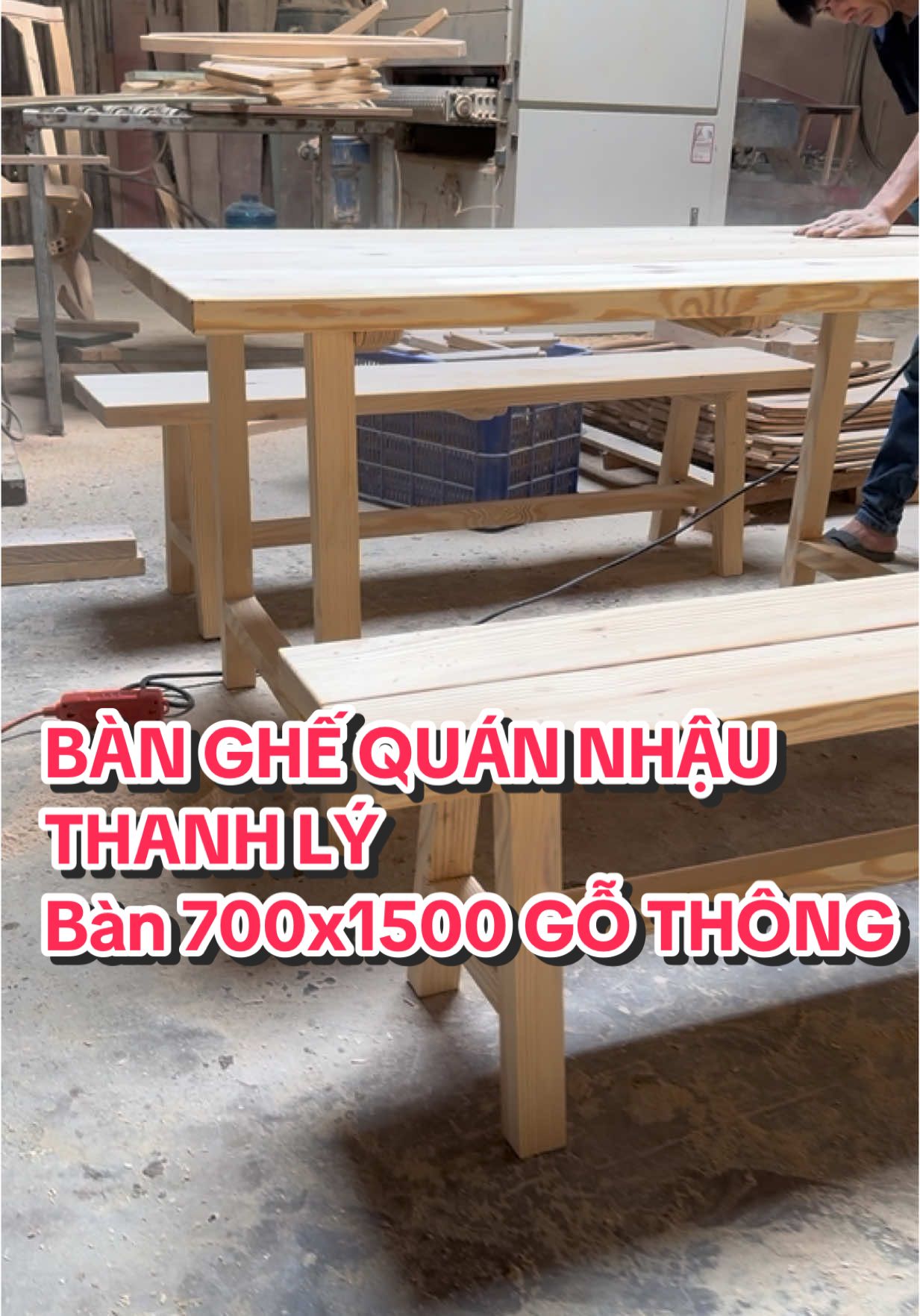 BỘ BÀN GHẾ CHO QUÁN ĂN NHẬU GỖ THÔNG  #banghequanangiare #banghequannhau 