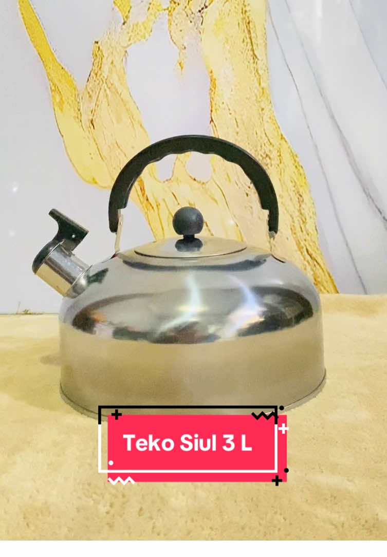 Teko bunyi / Kettle stainless 3L (pengsiian air real 1,8 liter full kemungkinan bisa lebih  warna stainlies putih( jika warna tersebut ksong maka dikirim random * Pegangan anti panas * Anti Karat * Bahan Stainless Steel (Body Stainless Steel Mirror Finish Quality) * Mudah dibawa Kemana-mana * Jika mendidih akan berbunyi (whistling)