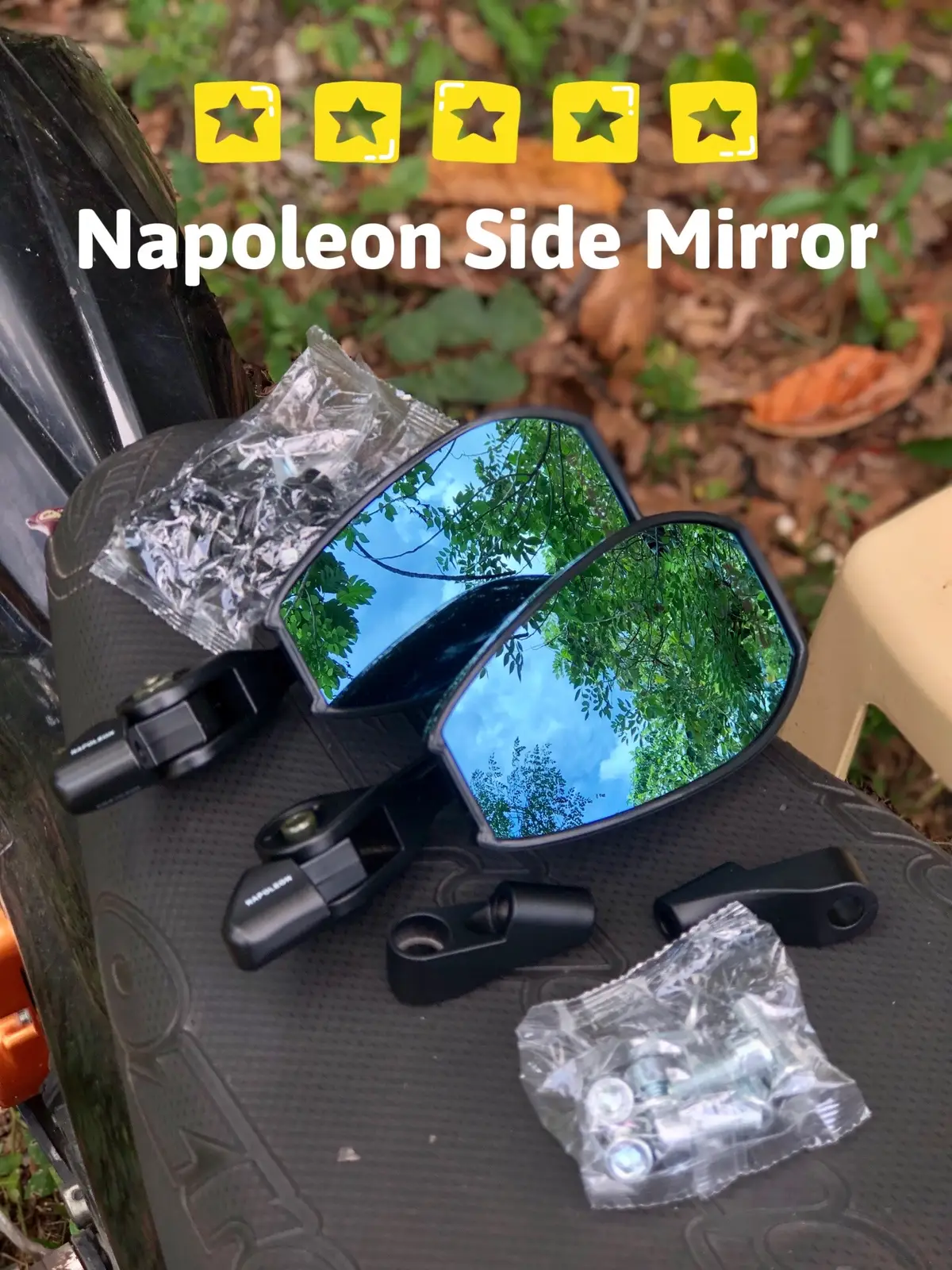 Universal Side Mirror na hindi masakit sa bulsa. Lakas makapogi ng motor #sidemirror #universalsidemirror #napoleon 